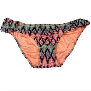 Y2K Victorias Secret Size Medium Knockout Cheeky Bikini Bottoms Aztec Pink Blue